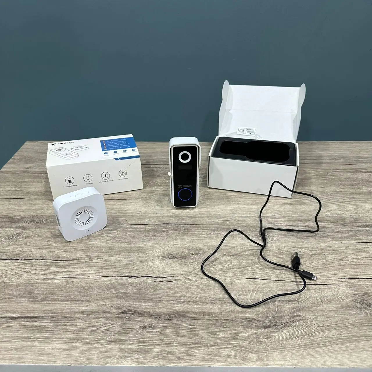 VIDEOPHONE SANS FIL COCOCAM J7-W WIFI SMART SECURITY CAMERA FULL HD AUDIO IR ANTIVOL HUMAN DETECTION APP ANDROID ET IOS